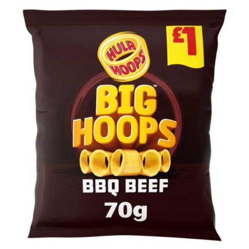 Crisps KP Snacks Hula Hoops Big Hoops BBQ Beef PM