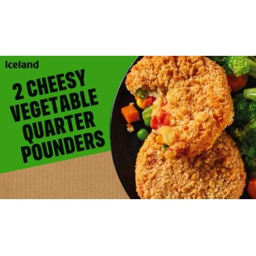 Iceland Cheesy Vegetable Quarter Pounder 2pk