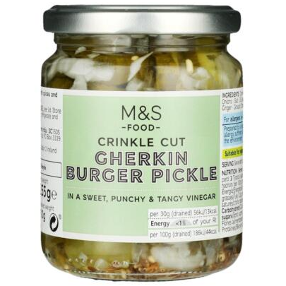 Crinkle Cut Gherkin Burger Pickle