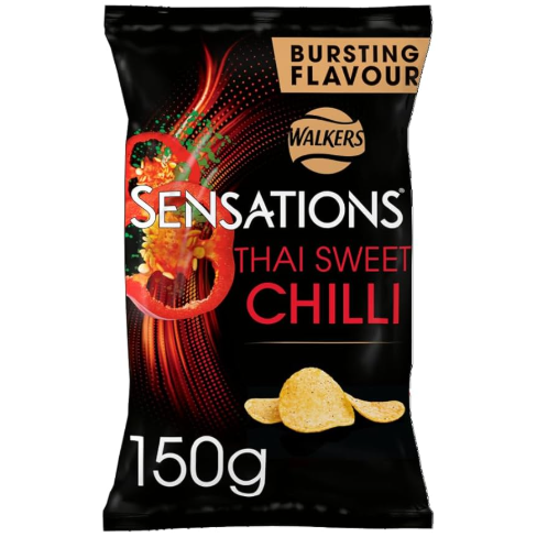 WALKERS SENSATIONS THAI SWEET CHILLI SHARING CRISPS 150G