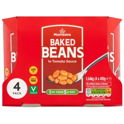 MORRISONS BAKED BEANS 4X410G