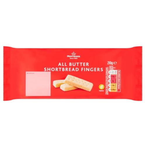 MORRISONS SHORTBREAD FINGERS 210G