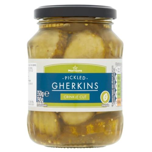 MORRISONS CRINKLE CUT GHERKINS 350G