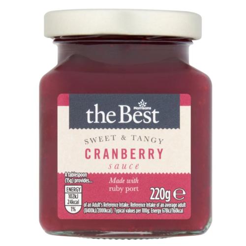 MORRISONS THE BEST CRANBERRY SAUCE WITH PORT 220G