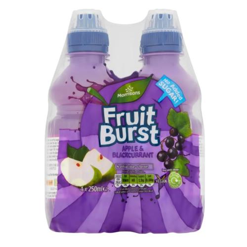 MORRISONS NO ADDED SUGAR APPLE & BLACKCURRANT JUICE