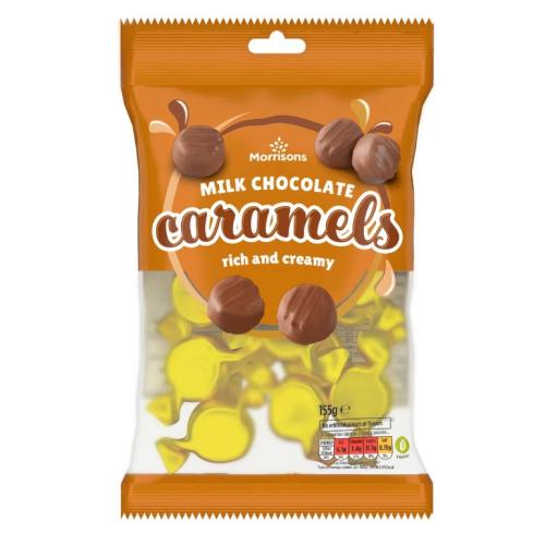 MORRISONS MILK CHOCOLATE CARAMELS 155G
