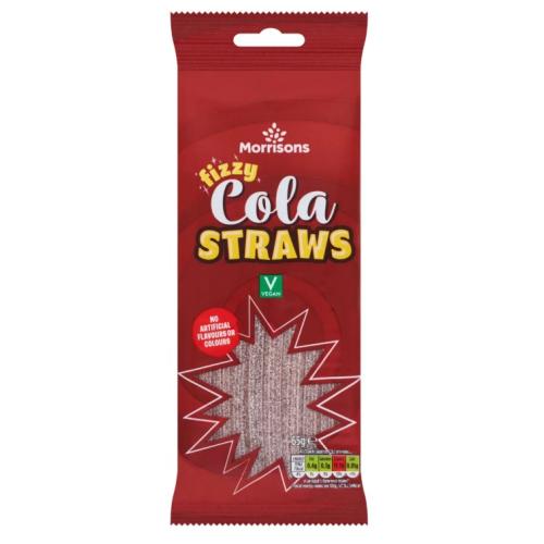 MORRISONS FIZZY COLA STRAWS 65G