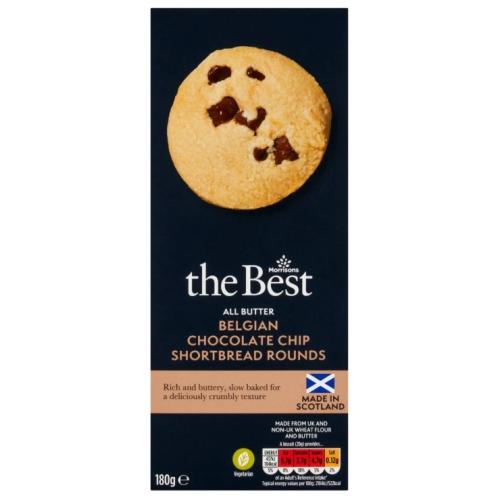 MORRISONS THE BEST BELGIAN CHOCOLATE CHIP SHORTBREAD ROUNDS 180G