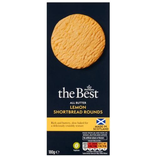 MORRISONS THE BEST LEMON SHORTBREAD ROUNDS 180G