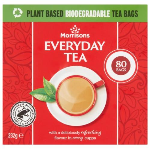 MORRISONS EVERYDAY TEA 80 TEA BAGS 232G