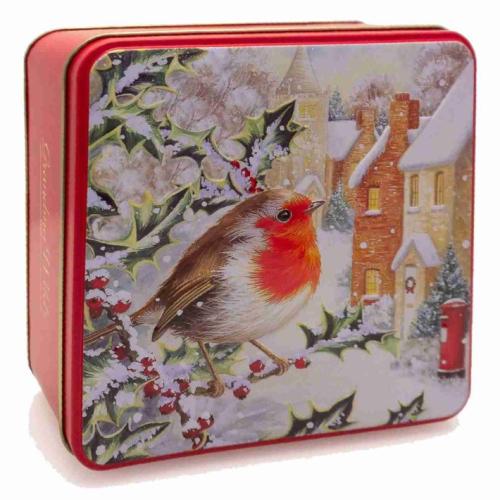 Grandma Wild's Embossed Robin with Post Box Tin