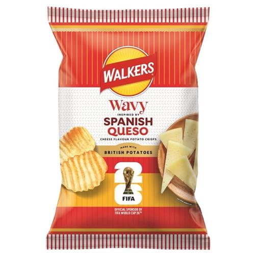 Walkers World Cup Crisps - Wavy Spanish Queso Cheese