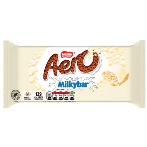 Nestle Aero Milkybar White Chocolate Sharing Bar